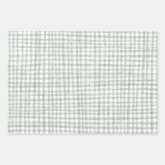 Gingham Handgemaakte Patroon Schattigee CUSTOM Inpakpapier Vel (Voorkant)