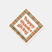 Gingham Happy Thanksgiving Servet (Hoek)