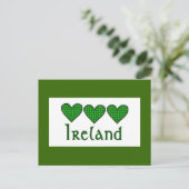 Gingham Hearts Ireland Briefkaart (Staand voorkant)