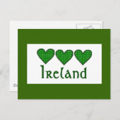 Gingham Hearts Ireland Briefkaart (Voorkant / Achterkant)