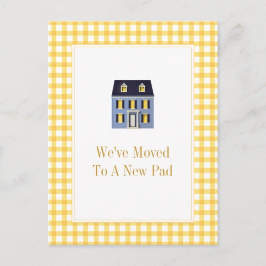 Gingham Home Moving Briefkaart (Voorkant)