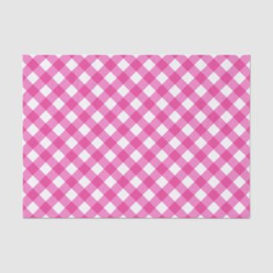 Gingham Hot Pink en White Pattern Tissuepapier