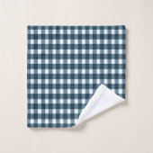 Gingham Indigo Blue Pattern Bad Handdoek (Wasdoekje)