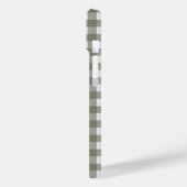 Gingham Initiaal Monogram Cirkel Wijze Groene Cont Case-Mate iPhone Case (Achterkant / Links)