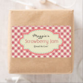 Gingham Jam Jar Labels, Aanpassen Etiket (Insitu)