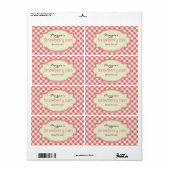 Gingham Jam Jar Labels, Aanpassen Etiket (Full Sheet)