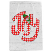Gingham Joy on Whitewash Wood Medium Cadeauzakje (Voorkant)