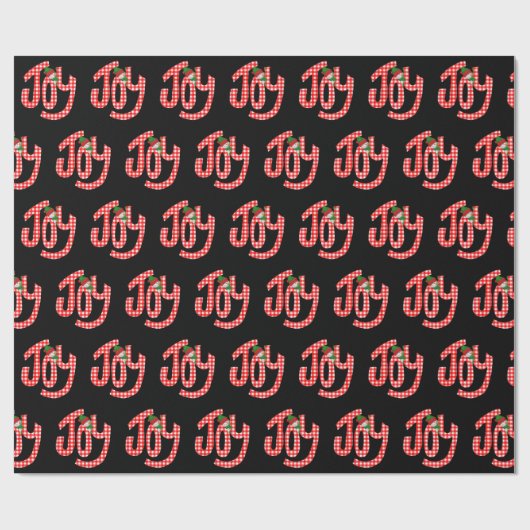 Gingham Joy op Black Cadeaupapier (Vlak)