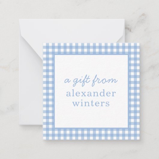 Gingham Kaarten voor speciale cadeaubehuizing Notitiekaartje (Voorkant)