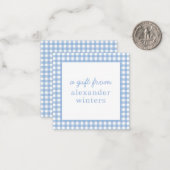 Gingham Kaarten voor speciale cadeaubehuizing Notitiekaartje (Voorkant / Achterkant in situ)