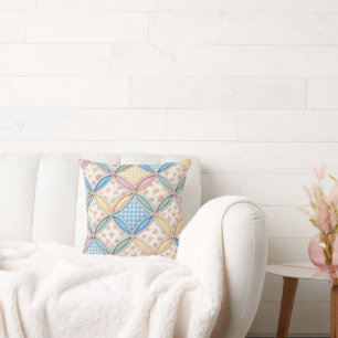 Gingham Kathedraalraam Quilt Ontwerp Kussen