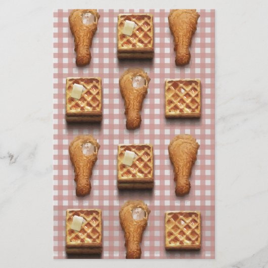 gingham-kippenwafels briefpapier (Voorkant)