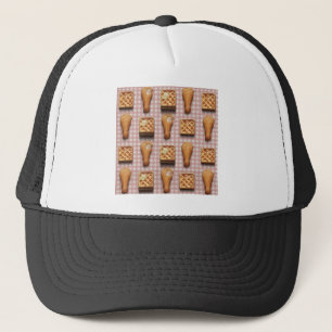 gingham-kippenwafels trucker pet