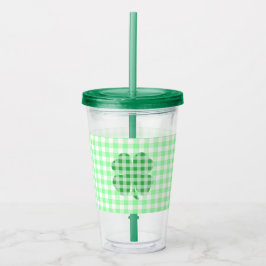 Gingham Klaver Acryl Drinkbeker