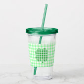 Gingham Klaver Acryl Drinkbeker (Achterkant)