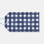 Gingham krab kustbruiloft cadeaulabel (Achterkant Horizontaal)