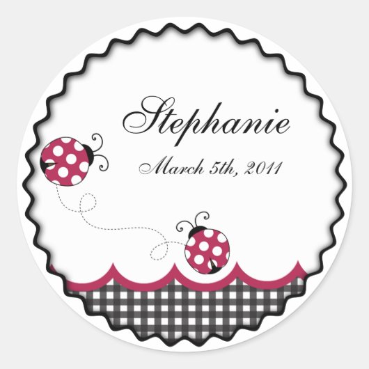 Gingham Ladybug Sticker (Voorkant)