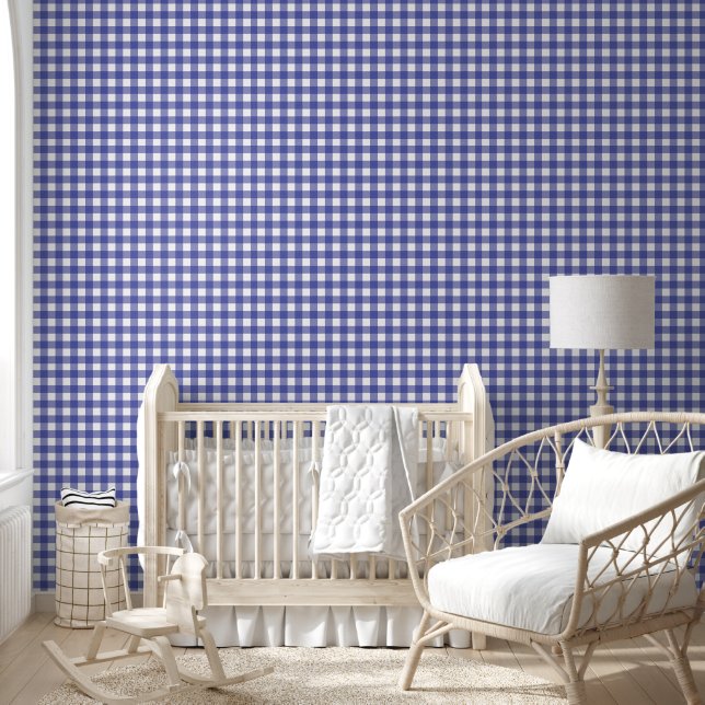 Gingham Lavender White Behang (Kinderen)