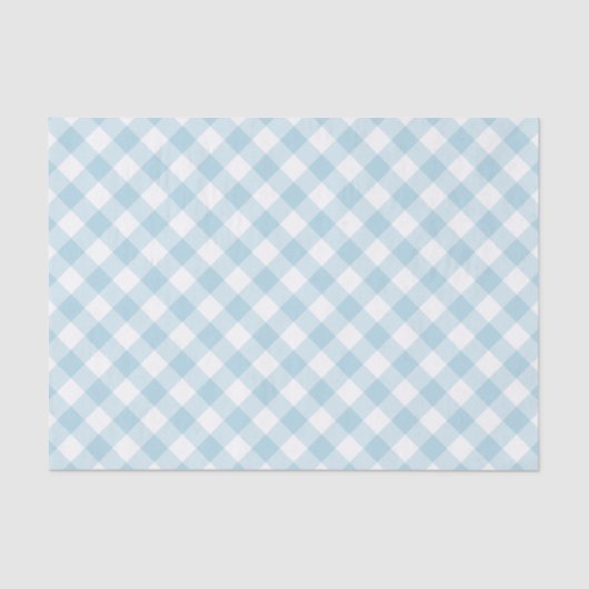 Gingham Light Blue en White Pattern Tissuepapier (Voorkant)