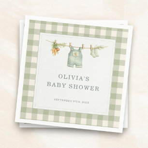 Gingham Lokale Baby Shower Feest Servet