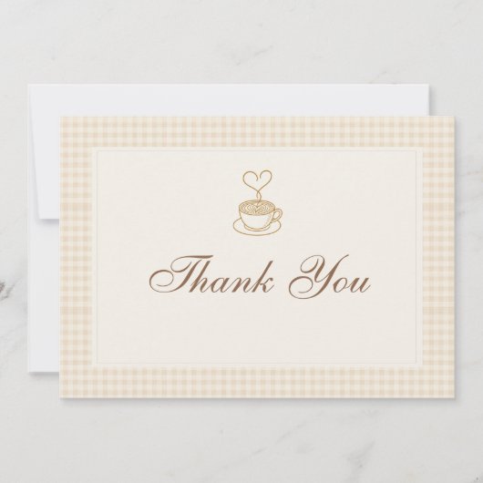 Gingham Love is Brewing Coffee Bridal Shower Bedankkaart (Voorkant)
