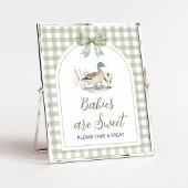 Gingham Mallard Duck Baby Babies are Sweet Sign Poster