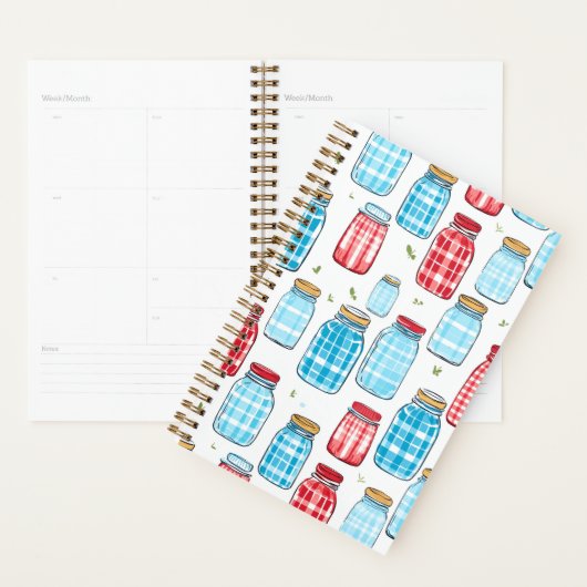 Gingham Mason Jar Pattern – Country Kitchen Charm (Devant avec enveloppe)