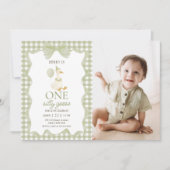 Gingham One Silly Goose 1st Birthday Invitation (Devant)