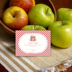 Gingham Oogst Appel Luier Raffle Baby Shower Informatiekaartje