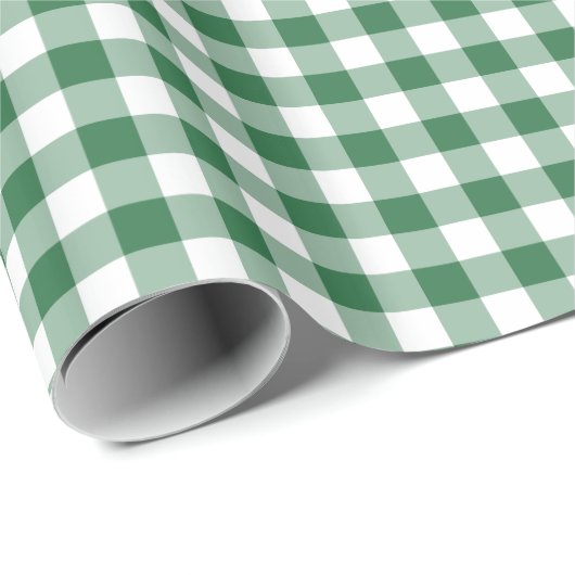 Gingham-pakpapier met groene en witte cheque cadeaupapier (Rol Hoek)