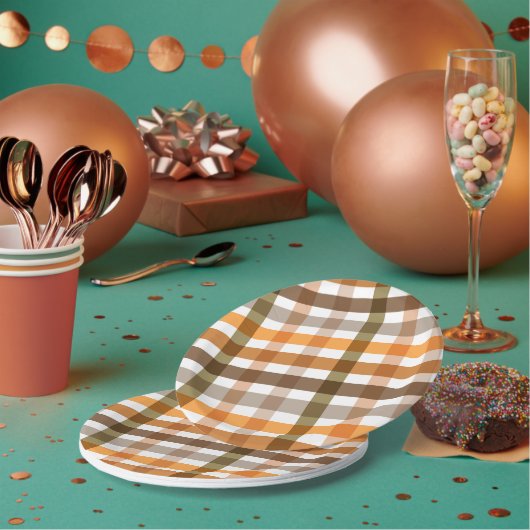 Gingham Papieren Bordje (Multi)