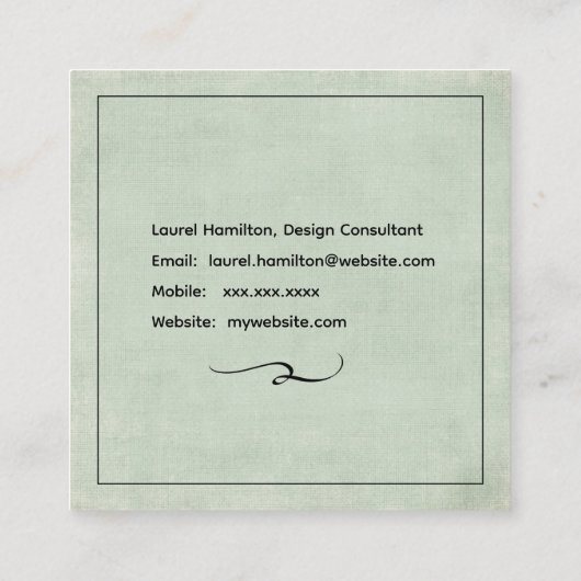 Gingham Pastel-Visitekaartje Vierkante Visitekaartje (Achterkant)