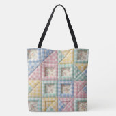 Gingham Patchwork Dekbed Patroon Draagtas (Achterkant)