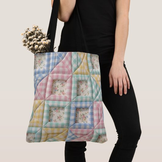 Gingham Patchwork Dekbed Patroon Draagtas (Dichtbij)