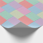 Gingham Patchwork Patroon Cadeaupapier (Hoek)