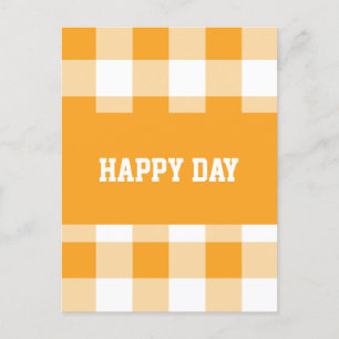 Gingham Patroon Gelukkige Dag Briefkaart