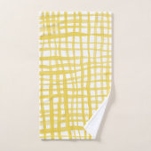 Gingham-patroon in geel bad handdoek (Handdoek)