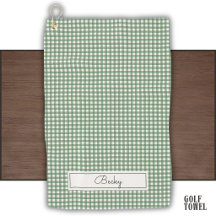 Gingham Patroon in Groen met Naam