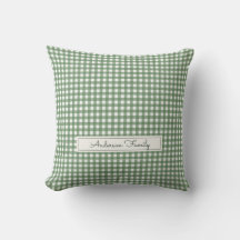 Gingham patroon in het groen met familienaam
