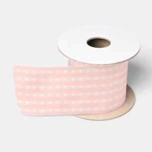 Gingham patroon in roze en pastel perzik lint