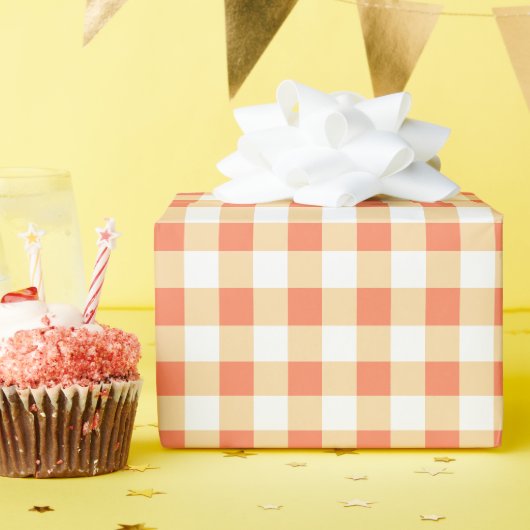 Gingham patroon inpakpapier (Verjaardagsfeest)