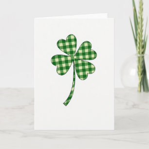 Gingham patroon Lucky Clover kaart