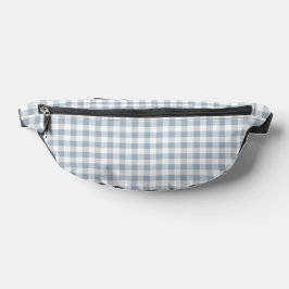 Gingham patroon preppy geruit wit gedempte blauwe heuptasje