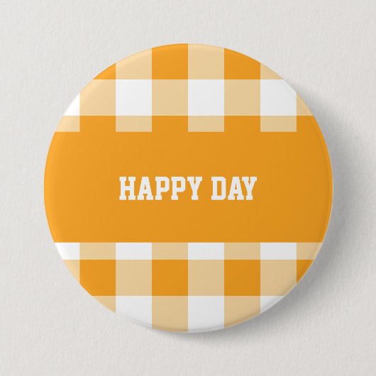 Gingham-patroon Ronde Button 7,6 Cm (Voorkant)