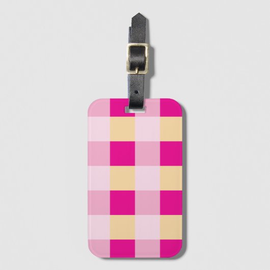Gingham Pattern Bagagelabel (Voorkant (verticaal))