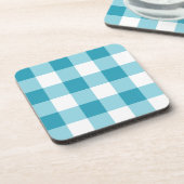 Gingham Pattern Bier Onderzetter (Linkerzijde)