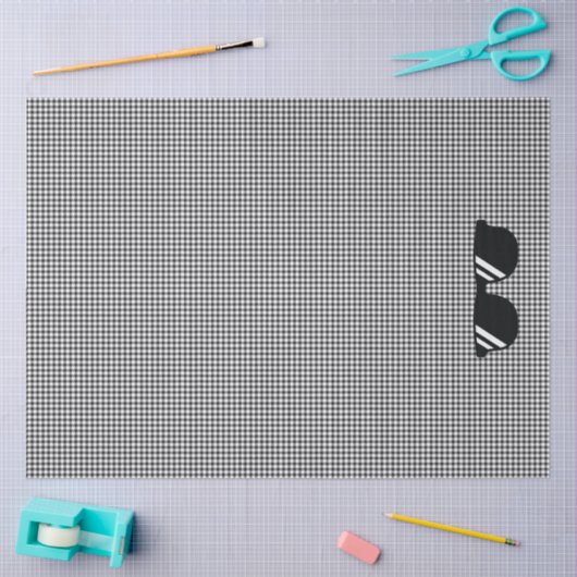Gingham Pattern Black White Cool Sunglasses Fun Tissuepapier (Craft)