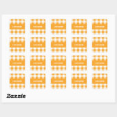 Gingham Pattern Button Vierkante Sticker (Vel)