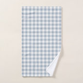 Gingham Pattern Coastal Checkered White Muted Blue (Serviette à main)