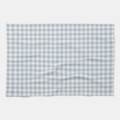 Gingham Pattern Coastal Checkered White Muted Blue Theedoek (Horizontaal)